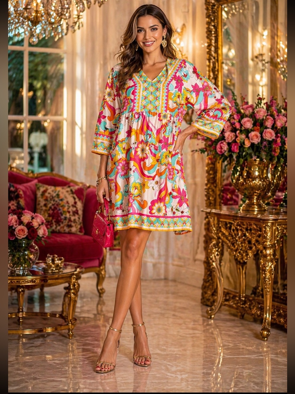 New Floral Multicolor Women's Dress size S